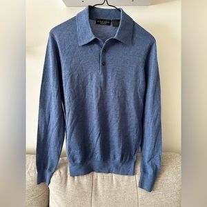Neiman Marcus Exclusive Men Long Sleeve Polo Size Small